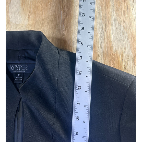 Kasper Separates Women's Size 10 Black Open Front Blazer Jacket Career Work - Picture 6 of 7